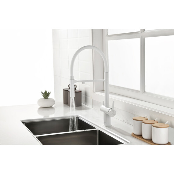 Смеситель для кухни Paulmark Gravity Gr213888-WH, белый матовый фото 5