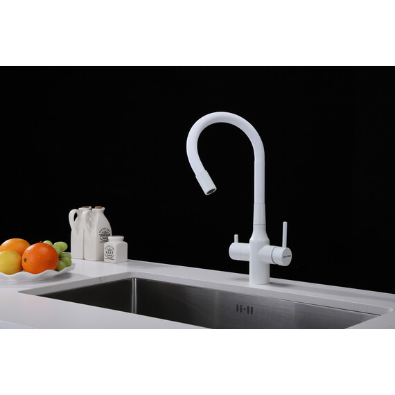 Смеситель для кухни Paulmark Salix Sa213419-WH, белый матовый фото 6
