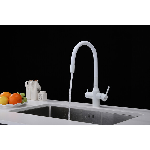 Смеситель для кухни Paulmark Salix Sa213419-WH, белый матовый фото 4