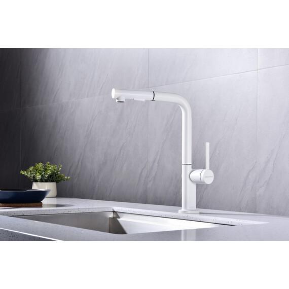 Смеситель для кухни Paulmark Neo Ne214419-WH, белый матовый фото 6