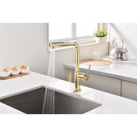 Смеситель для кухни Paulmark Neo Ne214419-G, золото фото 13