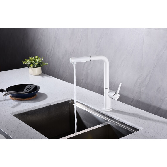 Смеситель для кухни Paulmark Neo Ne214419-WH, белый матовый фото 4