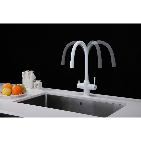 Смеситель для кухни Paulmark Salix Sa213419-WH, белый матовый фото 7