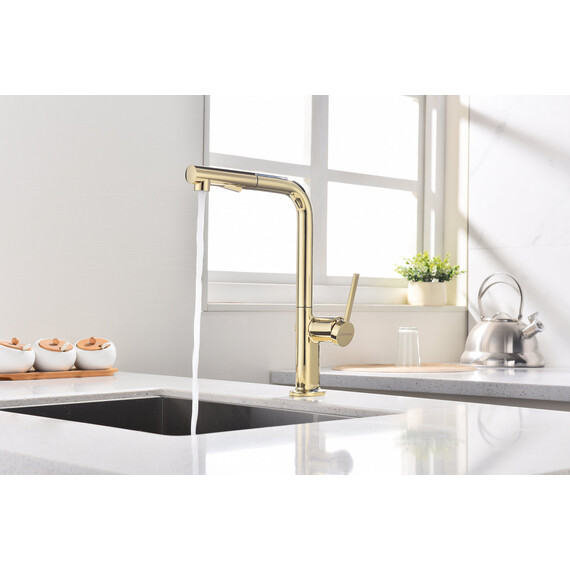 Смеситель для кухни Paulmark Neo Ne214419-G, золото фото 4