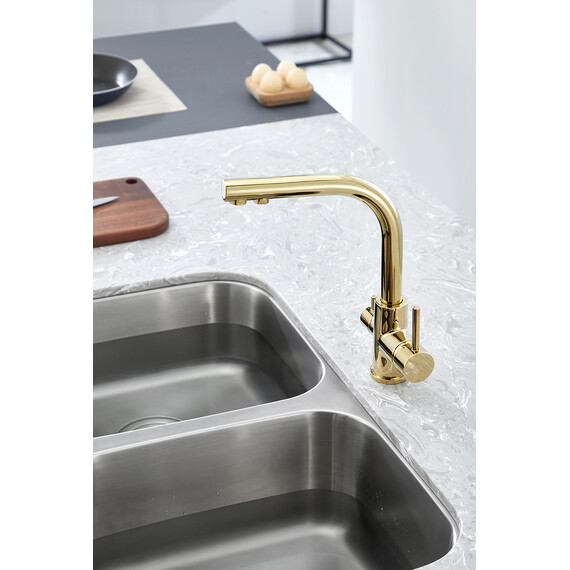 Смеситель для кухни Paulmark Essen Es213011-G, золото фото 12