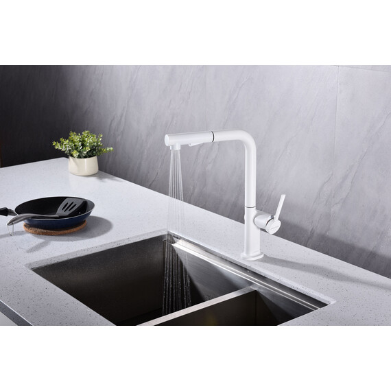 Смеситель для кухни Paulmark Neo Ne214419-WH, белый матовый фото 5