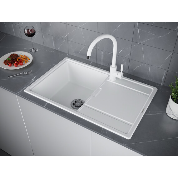 Смеситель для кухни Paulmark Holstein Ho212063-WH, белый матовый фото 3