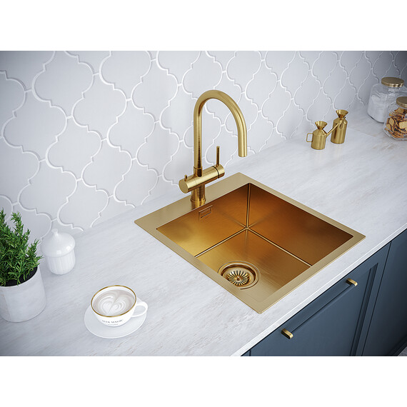 Смеситель для кухни Paulmark Heller He213218-BG, брашированное золото фото 5