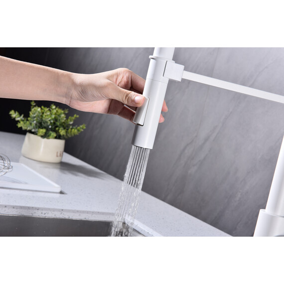 Смеситель для кухни Paulmark Halt Ha214021-WH, белый матовый фото 8