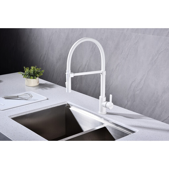 Смеситель для кухни Paulmark Halt Ha214021-WH, белый матовый фото 11