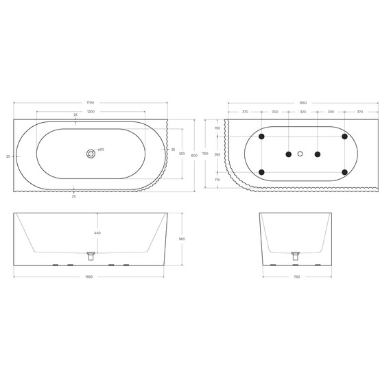 Ванна акриловая BelBagno UNO 170x80 см BB714-1700-800-L фото 7
