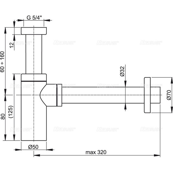Сифон для умывальника AlcaPlast A400 DESIGN DN32 - 2 Сифон для умывальника AlcaPlast A400 DESIGN DN32 фото 2