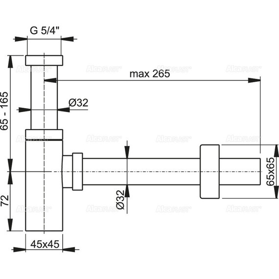 Сифон для умывальника AlcaPlast A401DESIGN DN32 - 2 Сифон для умывальника AlcaPlast A401DESIGN DN32 фото 2
