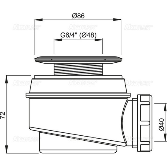 Сифон для душевого поддона Alcaplast A46-60 DN60 фото 2