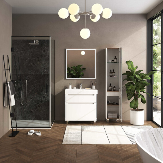 Тумба напольная с раковиной Briz Мастер 80 см 367 03-08080-17 00 БЕЛ (раковина Вилис 80) фото 5