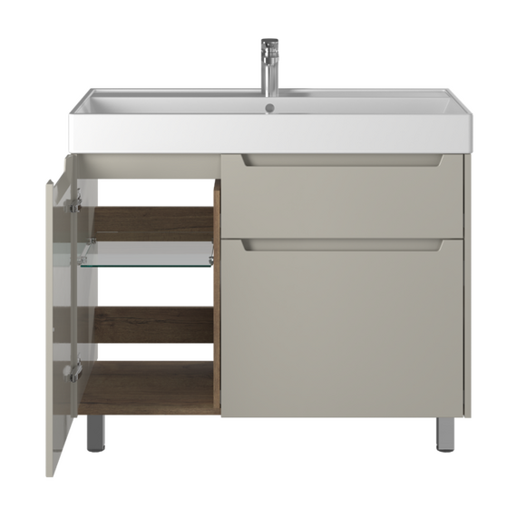 Тумба напольная с раковиной Briz Мастер 100 см 367 03-10100-17 00 БЕЖ (раковина Вилис 100) бежевый фото 3