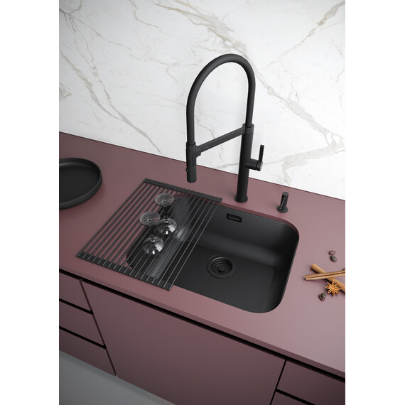 Ролл-мат для кухонной мойки Paulmark Columna C440-SB, чёрный фото 5