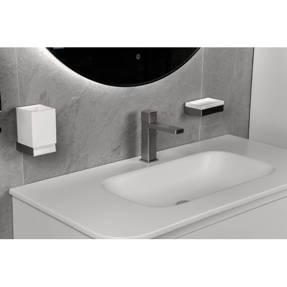 Стакан для зубных щеток Boheme Qubic 10724-NB, цвет никель фото 5