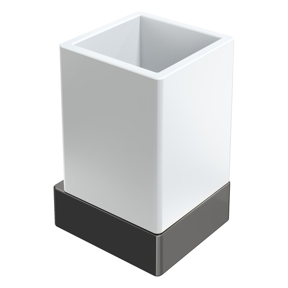 Стакан для зубных щеток Boheme Qubic 10724-SGM, цвет графит глянец фото 