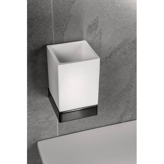 Стакан для зубных щеток Boheme Qubic 10724-SGM, цвет графит глянец фото 2