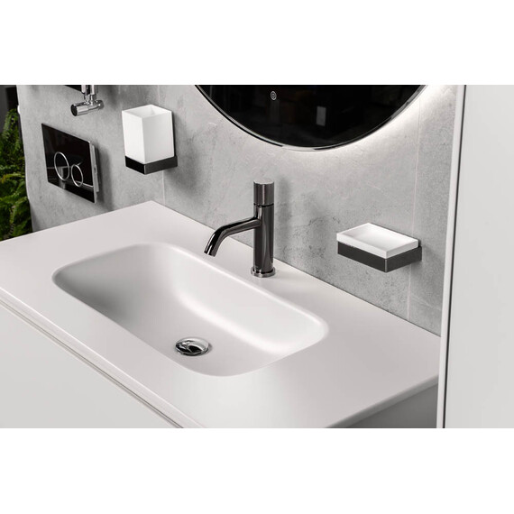 Стакан для зубных щеток Boheme Qubic 10724-SGM, цвет графит глянец фото 4