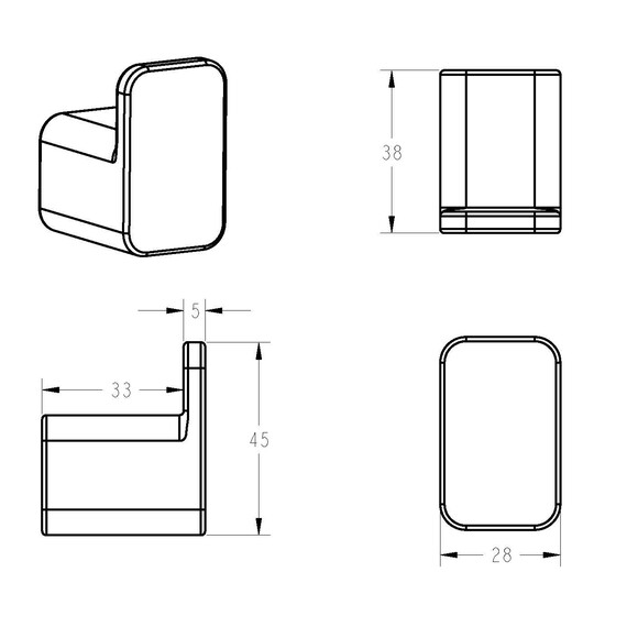 Крючок Boheme Qubic 10726-SGM, цвет графит глянец фото 5