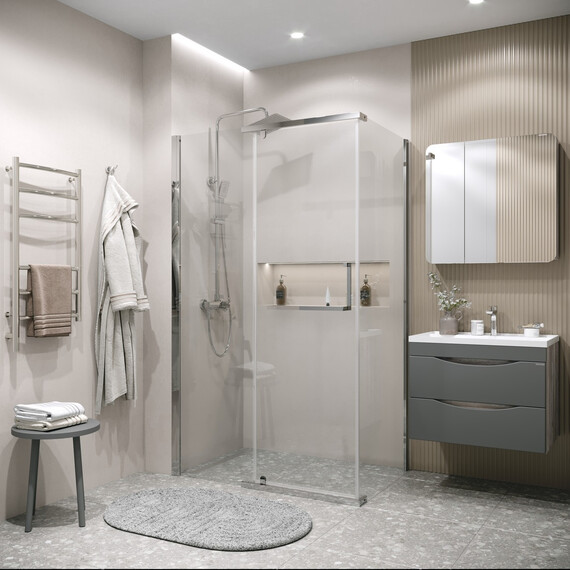Душевое ограждение Grossman Pragma 100х100 см 100.K33.03.100.10.02-200.K33.03.100.10.02, хром/прозрачное фото 2