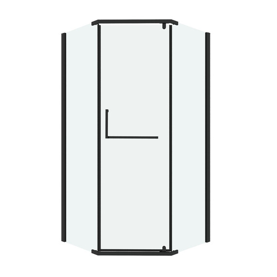 Душевое ограждение Grossman Pragma 90х90 см 302.K33.03.9090.21.00, чёрный матовый/прозрачное фото 