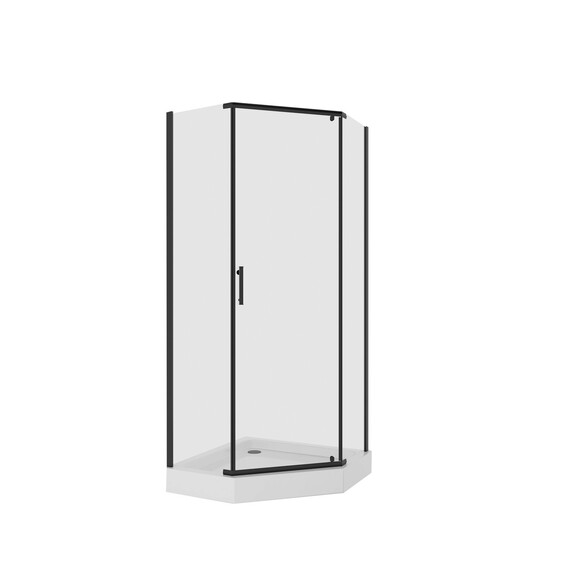 Душевое ограждение Niagara Nova 100х100 см NG-6834-08ВLACK, чёрный/прозрачное фото 2