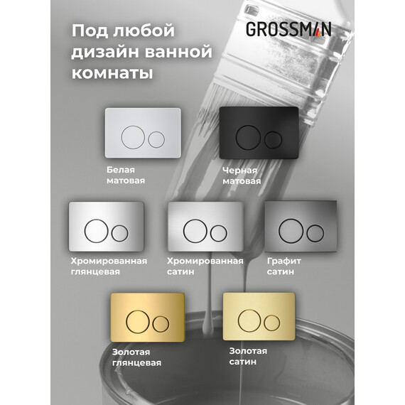 Кнопка смыва Grossman Style 700.K31.05.32M.32M, золото сатиновый фото 6