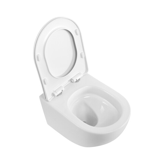 Унитаз подвесной безободковый BelBagno MARINO-TOR BB7026CH-TOR/SC (система смыва торнадо) с тонкой крышкой микролифт фото 3
