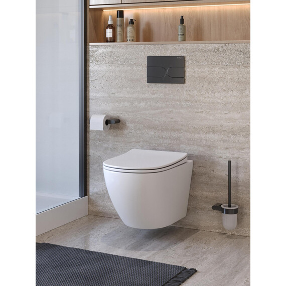 Унитаз подвесной безободковый BelBagno MARINO-TOR BB7026CH-TOR/SC (система смыва торнадо) с тонкой крышкой микролифт фото 5