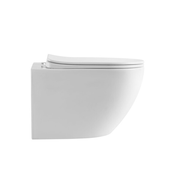 Унитаз подвесной безободковый BelBagno MARINO-TOR BB7026CH-TOR/SC (система смыва торнадо) с тонкой крышкой микролифт фото 2