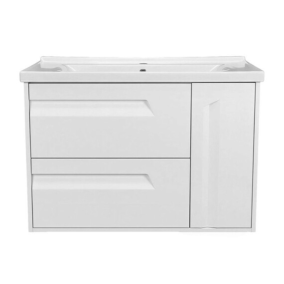 Тумба подвесная с раковиной Azario Элегия 90/2 90 см CS00106450 (раковина Монте Нео 90) белый матовый фото 2