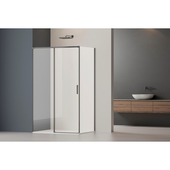 Душевое ограждение Vincea Софт 2 (Soft 2) 130x90 см VSR-3SO29013CLGM, вороненая сталь/прозрачное фото 5