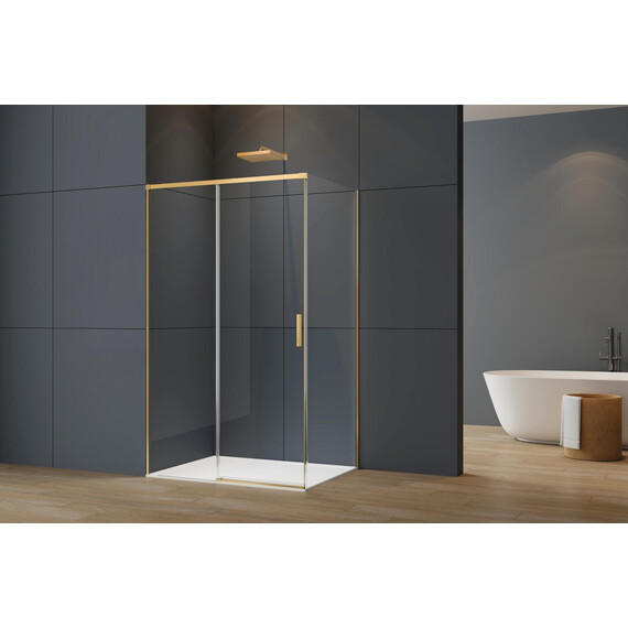 Душевое ограждение Vincea Софт 2 (Soft 2) 140x90 см VSR-3SO29014CLG, брашированное золото/прозрачное фото 7