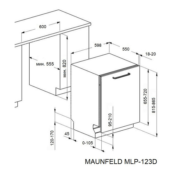 Встраиваемая посудомоечная машина Maunfeld MLP-123D Light Beam фото 18