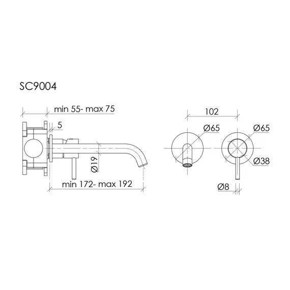 Смеситель для раковины настенный Sancos Etna SC9004BB (со скрытой частью) брашированная бронза фото 7