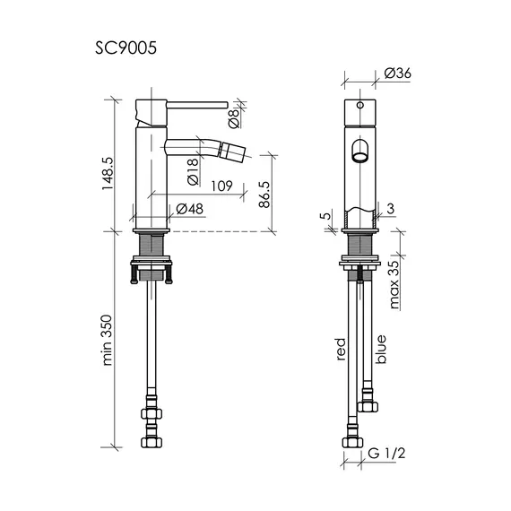 Смеситель для биде Sancos Etna SC9005BB, брашированная бронза фото 5