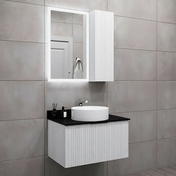 Тумба подвесная с раковиной Comforty Тосно 75 см 00-00008224CF, белый матовый фото 9