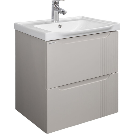 Тумба универсальная с раковиной Comforty Сидней 60 см 00-00022860CF, серый шелк фото 14