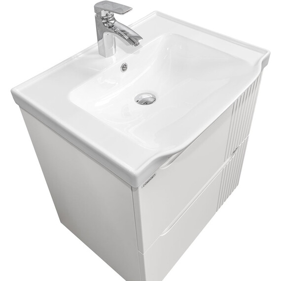 Тумба универсальная с раковиной Comforty Сидней 60 см 00-00022911CF, белый матовый фото 7