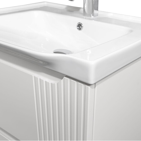Тумба универсальная с раковиной Comforty Сидней 60 см 00-00022911CF, белый матовый фото 9