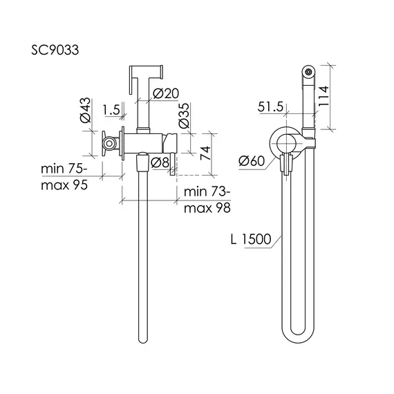 Набор для гигиенического душа Sancos Etna SC9033BB (со скрытой частью) брашированная бронза фото 6