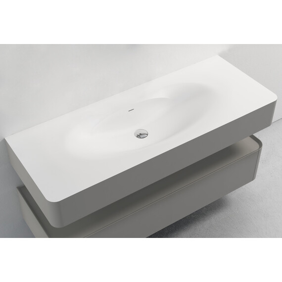 Тумба подвесная с раковиной Vincea Caprice 120 см VMC-4CA120MLG (раковина VCB-4CA120MWLG) светло-серый матовый фото 5