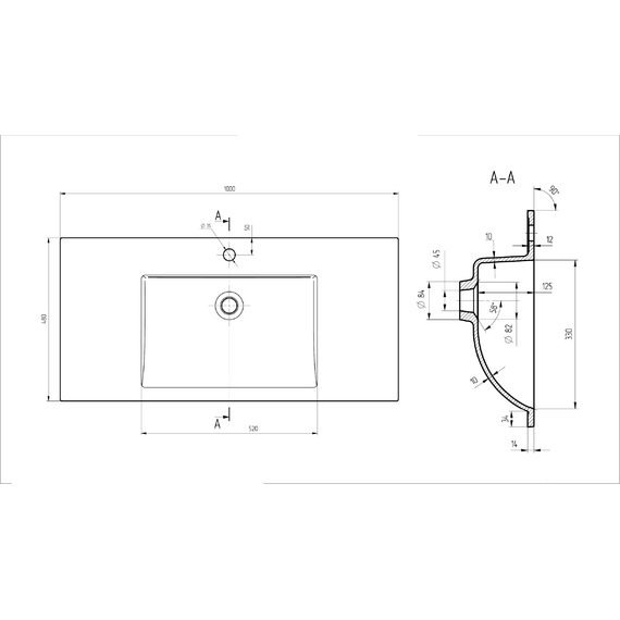 Тумба подвесная с раковиной-столешницей Vincea Кьяра 2D (Chiara 2D) 100 см VMC-2C2100TO (раковина VCB-13100B) дуб табак фото 8