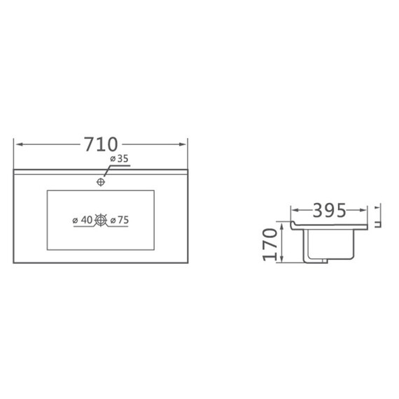 Тумба подвесная с раковиной Vincea Mia Slim 70 см VMC-2MC700S1VO (раковина VBS-13970S1) винтажный дуб фото 5