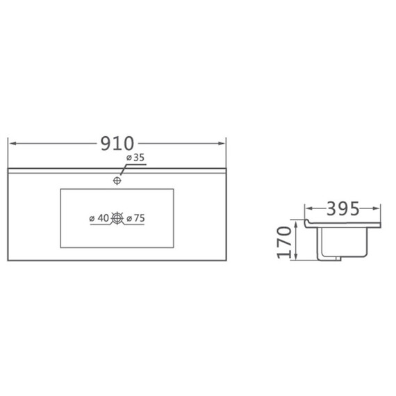 Тумба подвесная с раковиной-столешницей Vincea Mia Slim 90 см VMC-2MC900S1BT (раковина VBS-13990S1) бетон фото 5