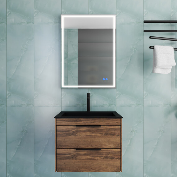 Тумба подвесная с раковиной Vincea Кьяра 2D (Chiara 2D) 60 см VMC-2C2600CO (раковина VCB-13600B) дуб чарльстон фото 8