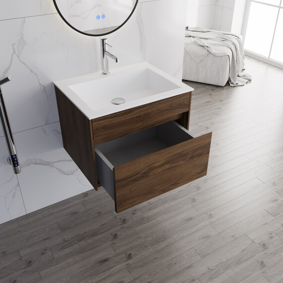 Тумба подвесная с раковиной Vincea Кьяра (Chiara) 60 см VMC-2C600CO (раковина VCB-13600W) дуб чарльстон фото 6